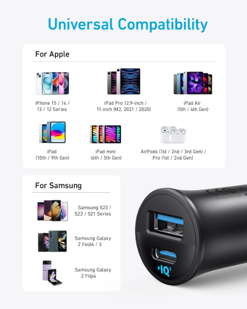 Anker Car Charger 30W 2 Ports Anker Car Charger 30W 2 Ports
